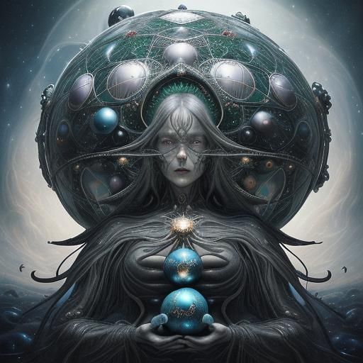 Cosmic Christmas Surrealism: Strange Characters in Baubles