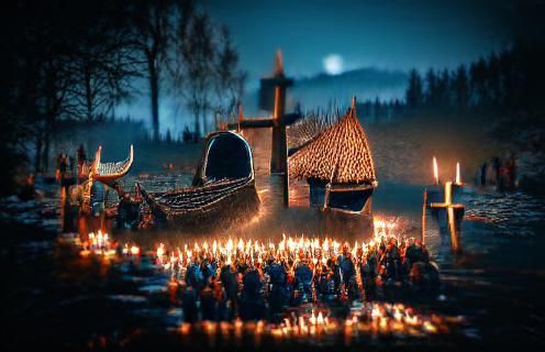 Solemn Funeral Procession in Muted Tones