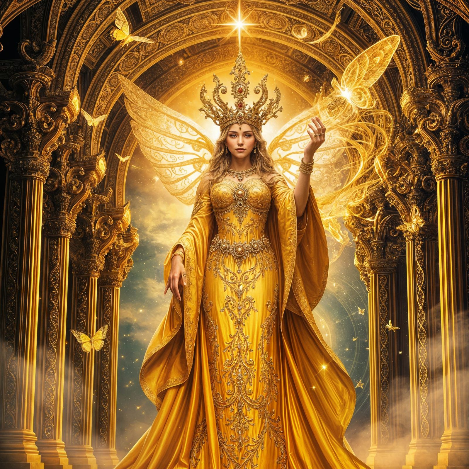 Celestial Queen in Gilded Splendor