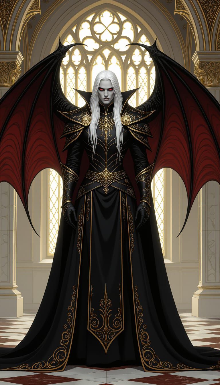 Vampire King in Gothic Throne Room
