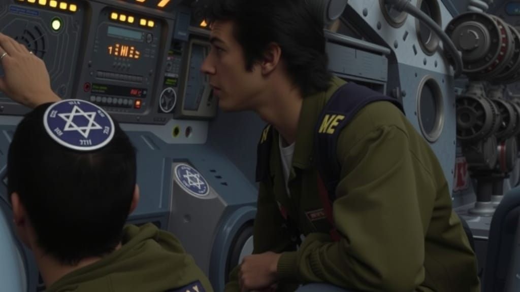 Futuristic Israeli Space Battleship Command Bridge