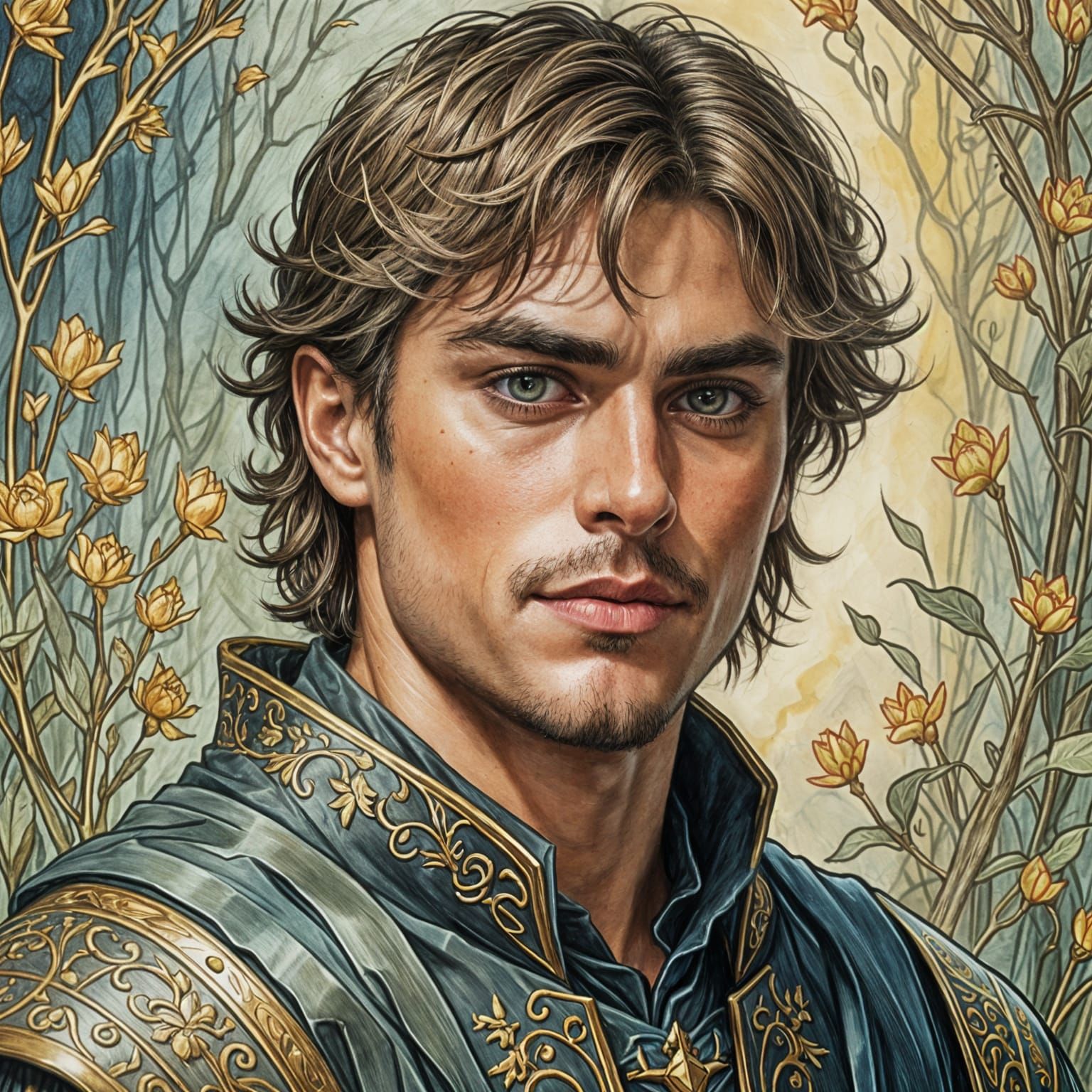 Slender Zac Efron in Fantasy Landsknecht Attire