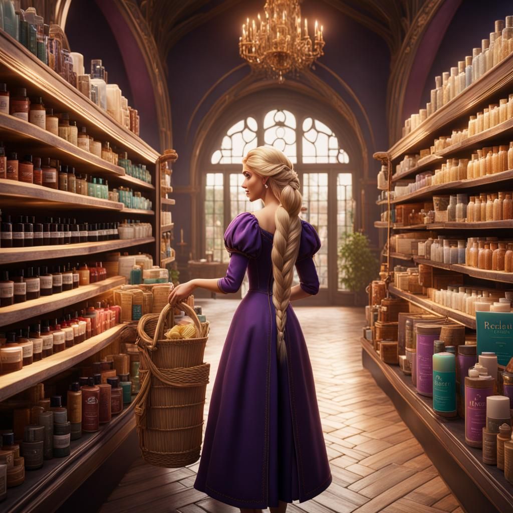 Rapunzel Stocking Up On Shampoo