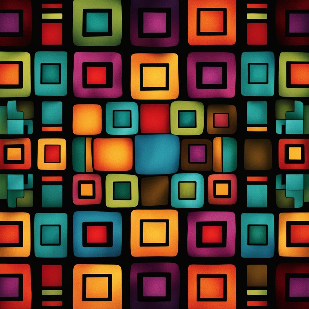 Colorful Abstract Pattern of Squares and Rectangles