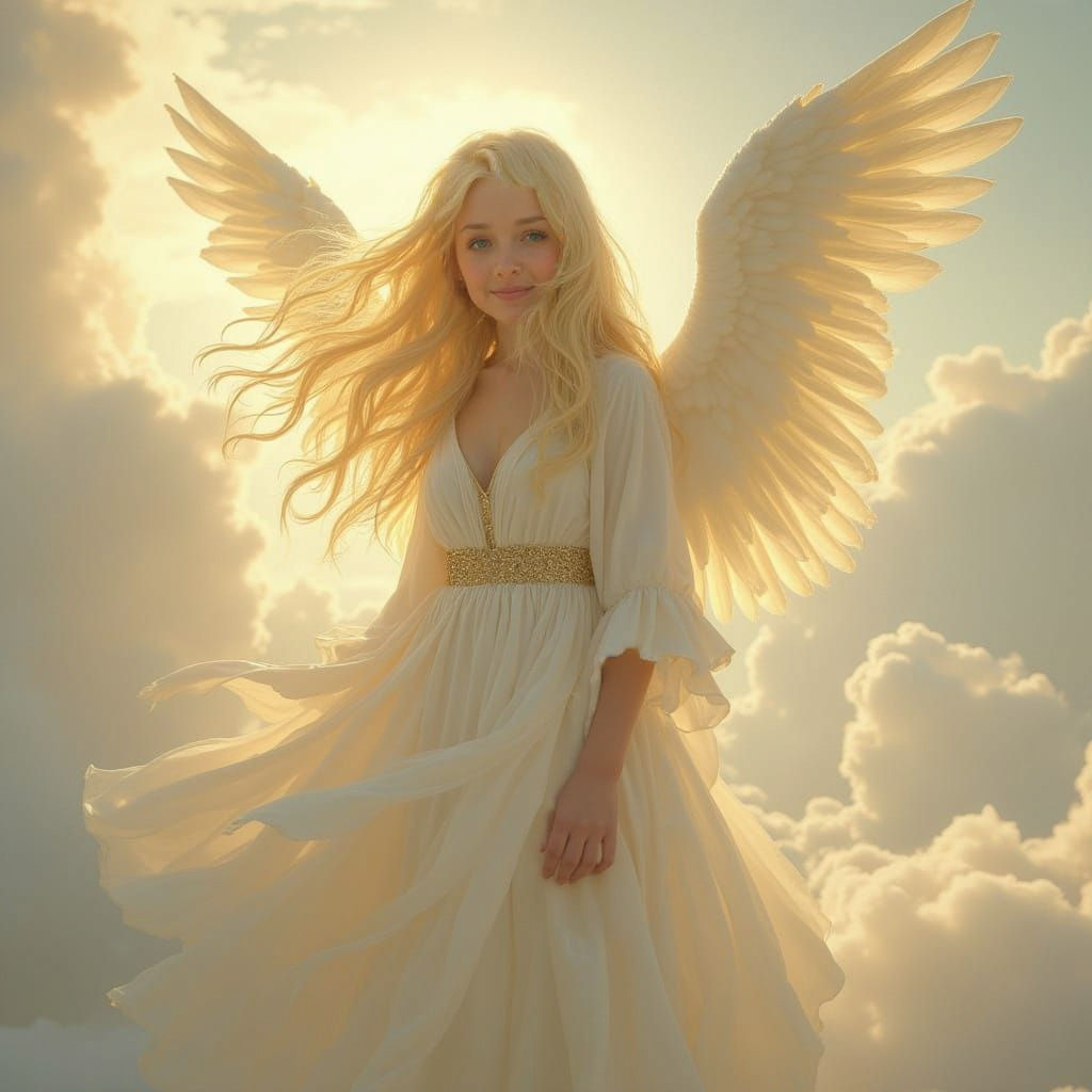 Blonde Angel Descends