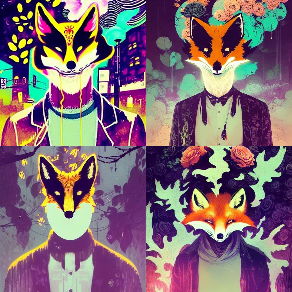 Fox Mask and Roses: Cel-Shaded Album Art