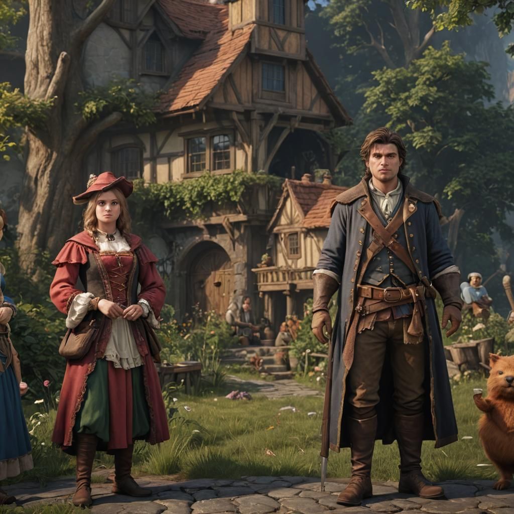 Realistic 3D Fable Characters in Matte Painting