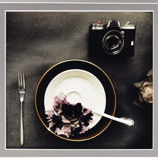 Surreal Dark Academia Scene in Gothic Coffee Shop