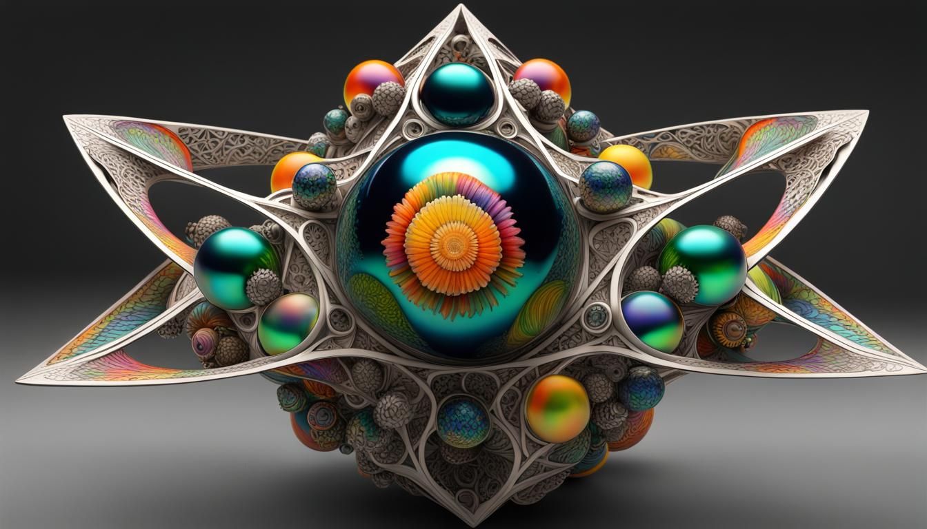 Fractal Flora and Whale Skeleton Quantum Zentangle