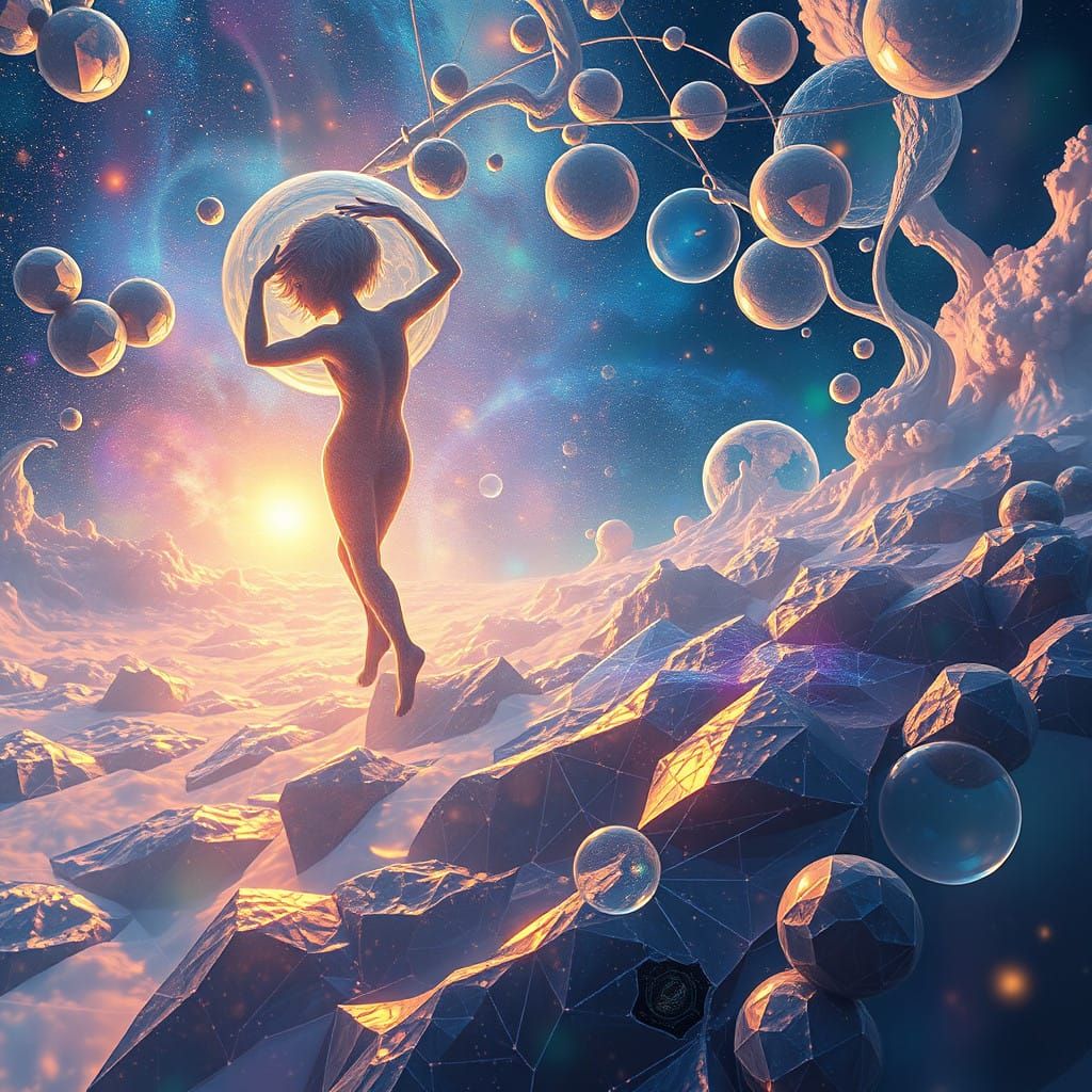 Ethereal Cosmic Beings Emerge from Fractured Reality in Hype...