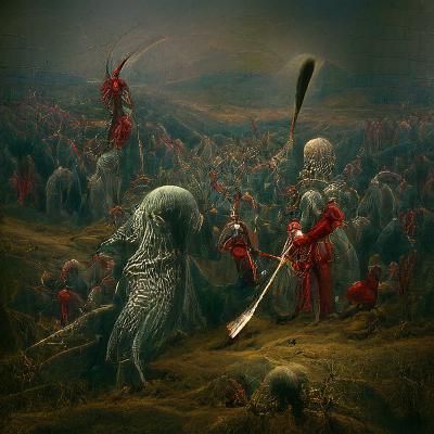 Epic Battle Scene in Dark Fantasy Style