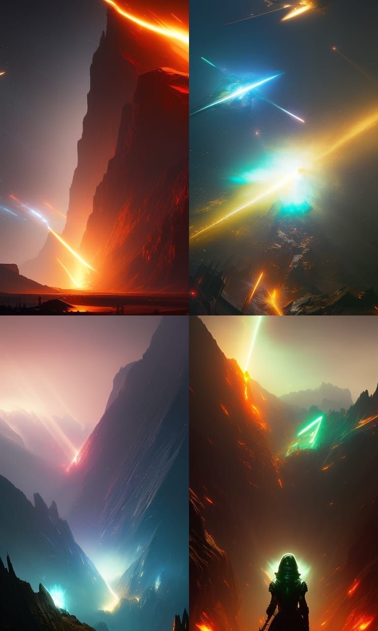 Prismatic Galaxy Ablaze: A Dark Fantasy Concept