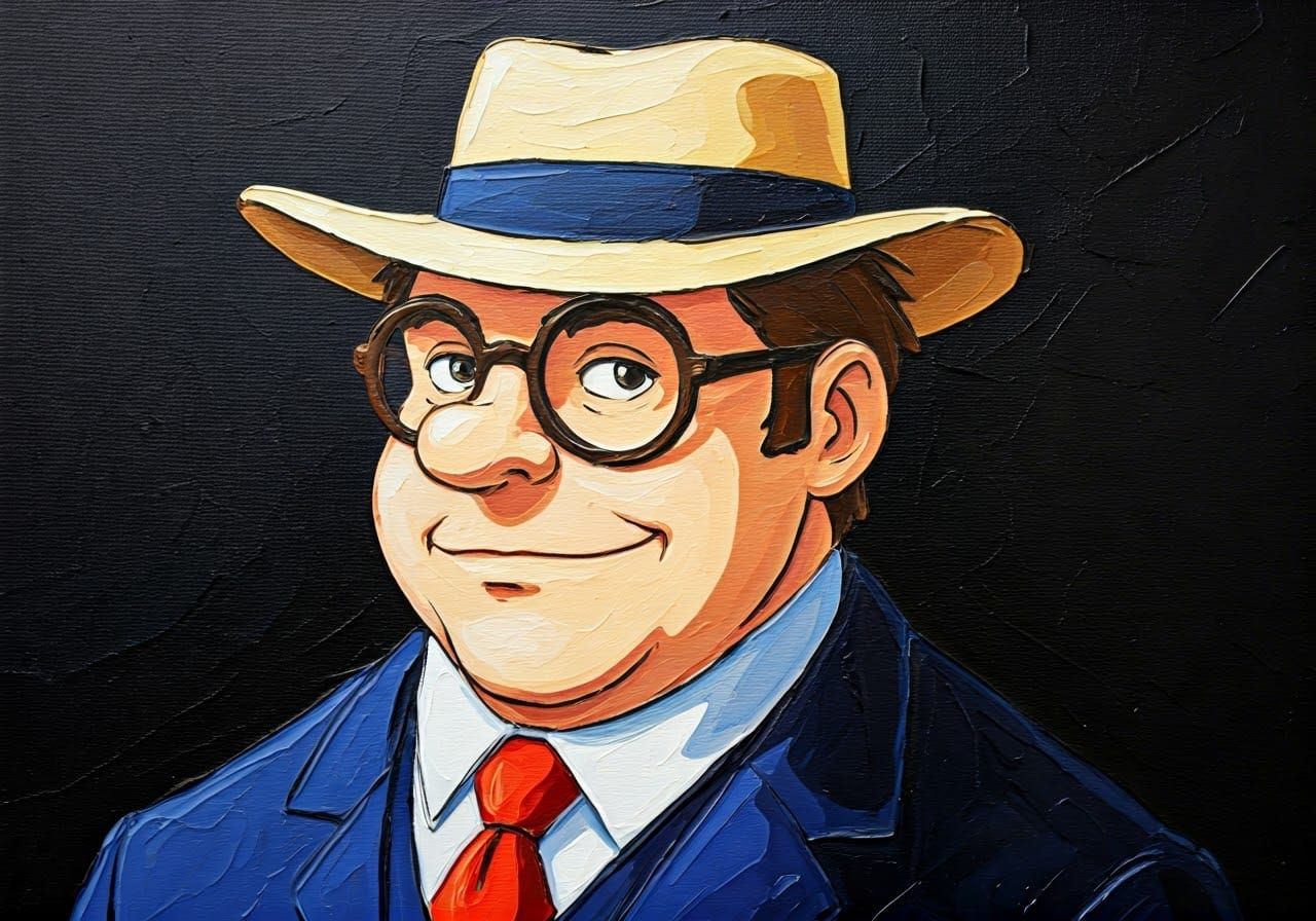 Monsieur Mouche Portrait as Impasto Acrylic Painting