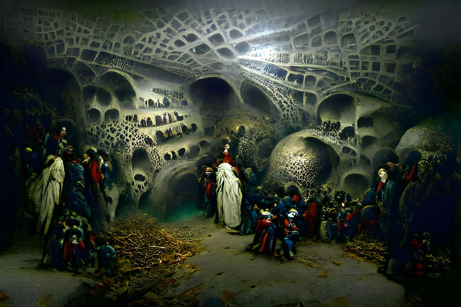 Catacombs of Paris: Gustave Doré Style Painting