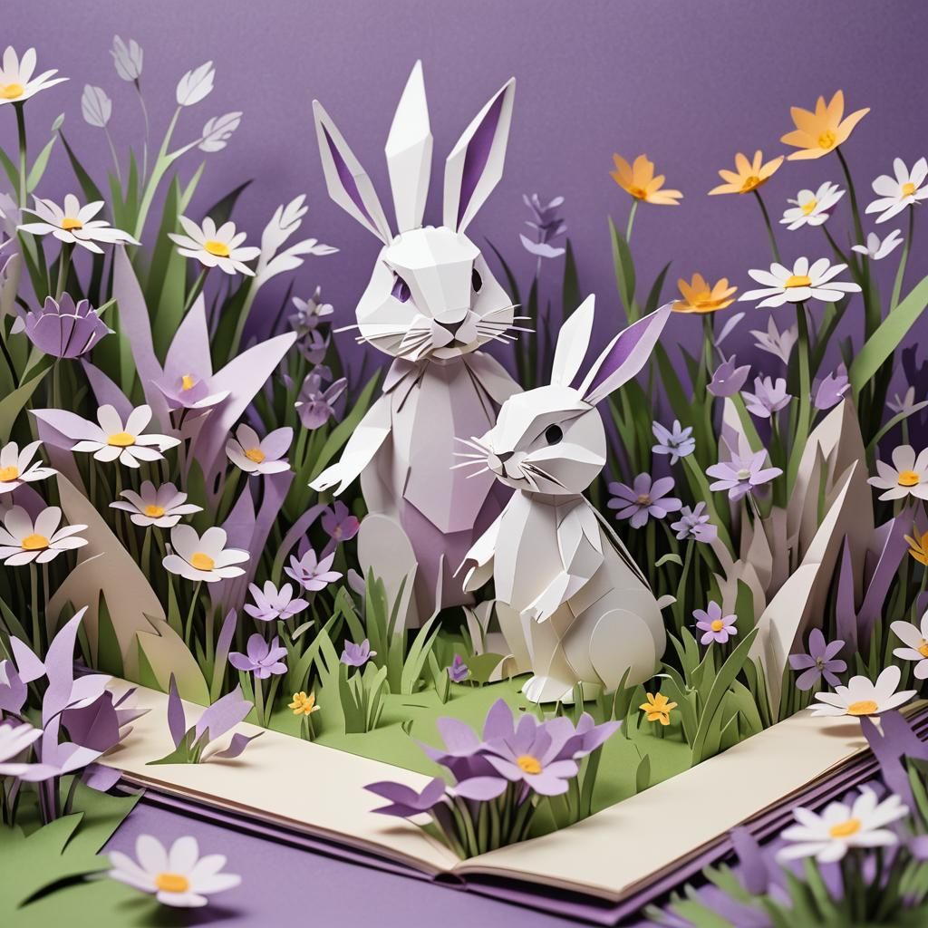 Runaway Bunny Pop-Up Book in Origami Style