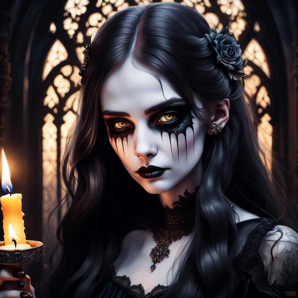 Gothic Beauty in Moody, Vibrant Hues