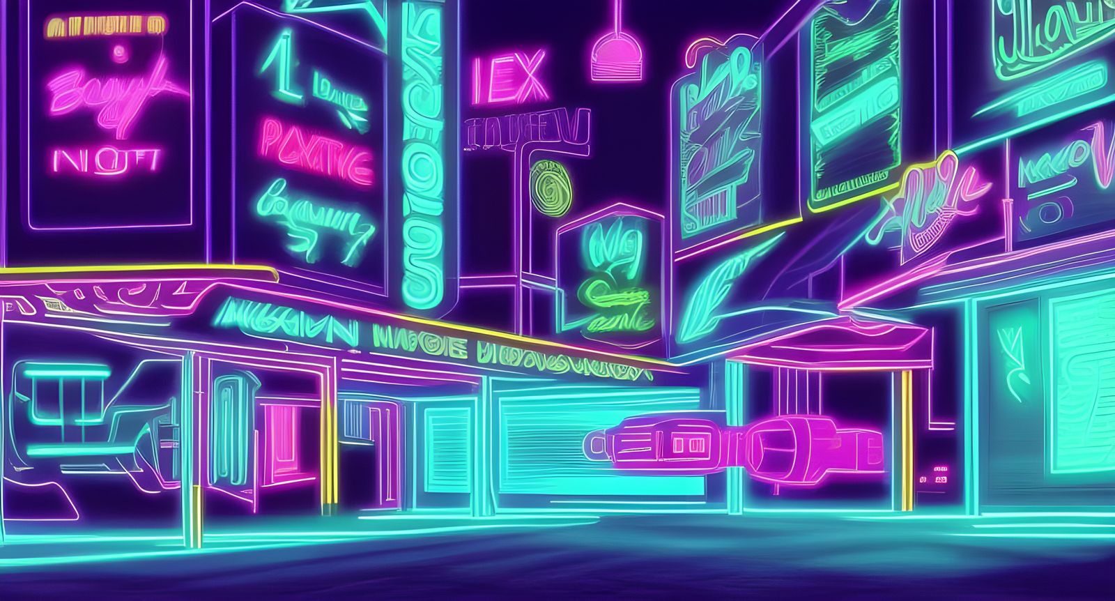 Synthwave Neon Retro Lighting in Vibrant Colors