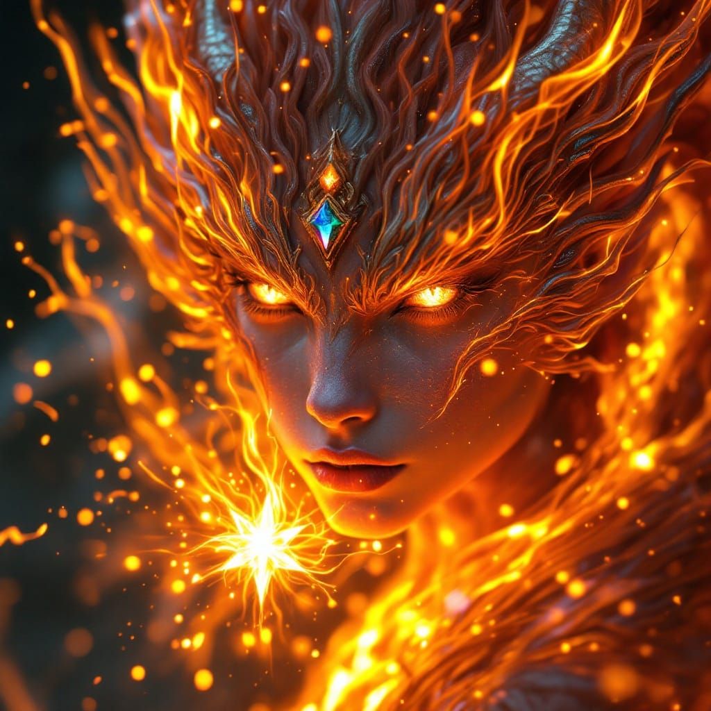 Dragon Princess with Bioluminescent Gemstone, Pixar Style