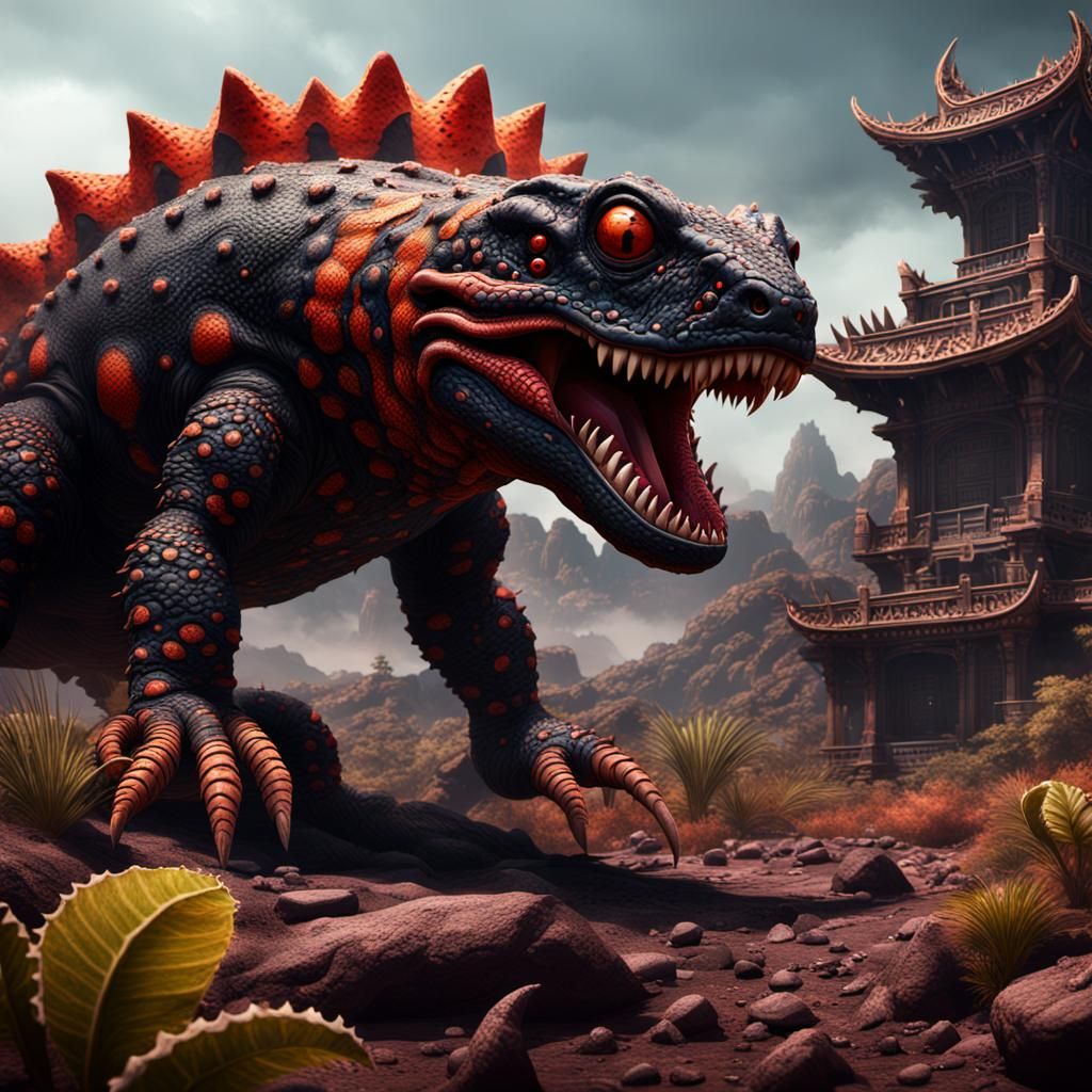 Kaiju Gila Monster Fantasy Concept Art
