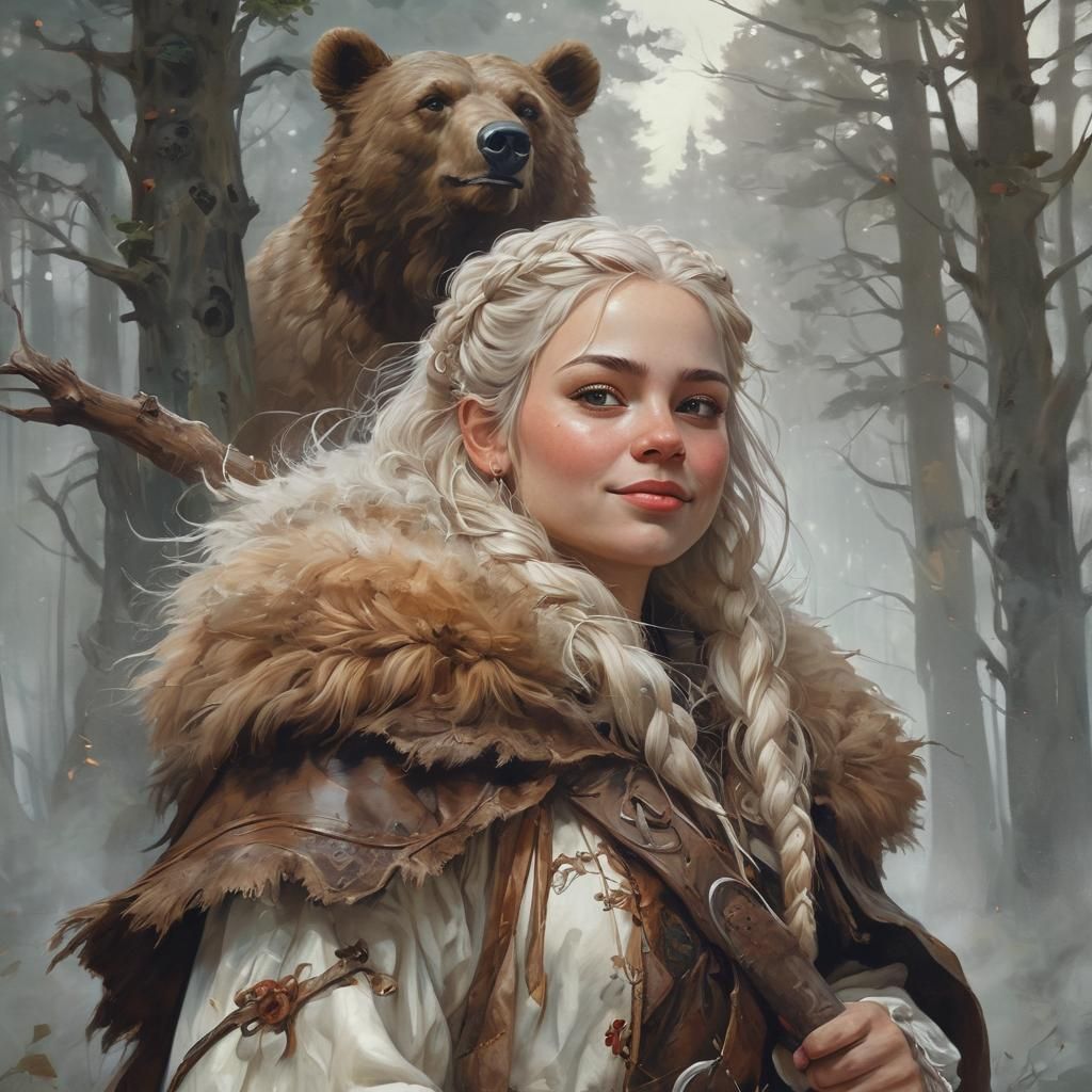 Hill Dwarf Woman in Art Nouveau Style