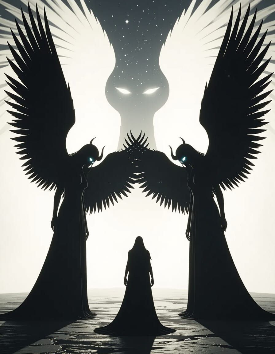 Angels and Demons in Dramatic Celestial Light