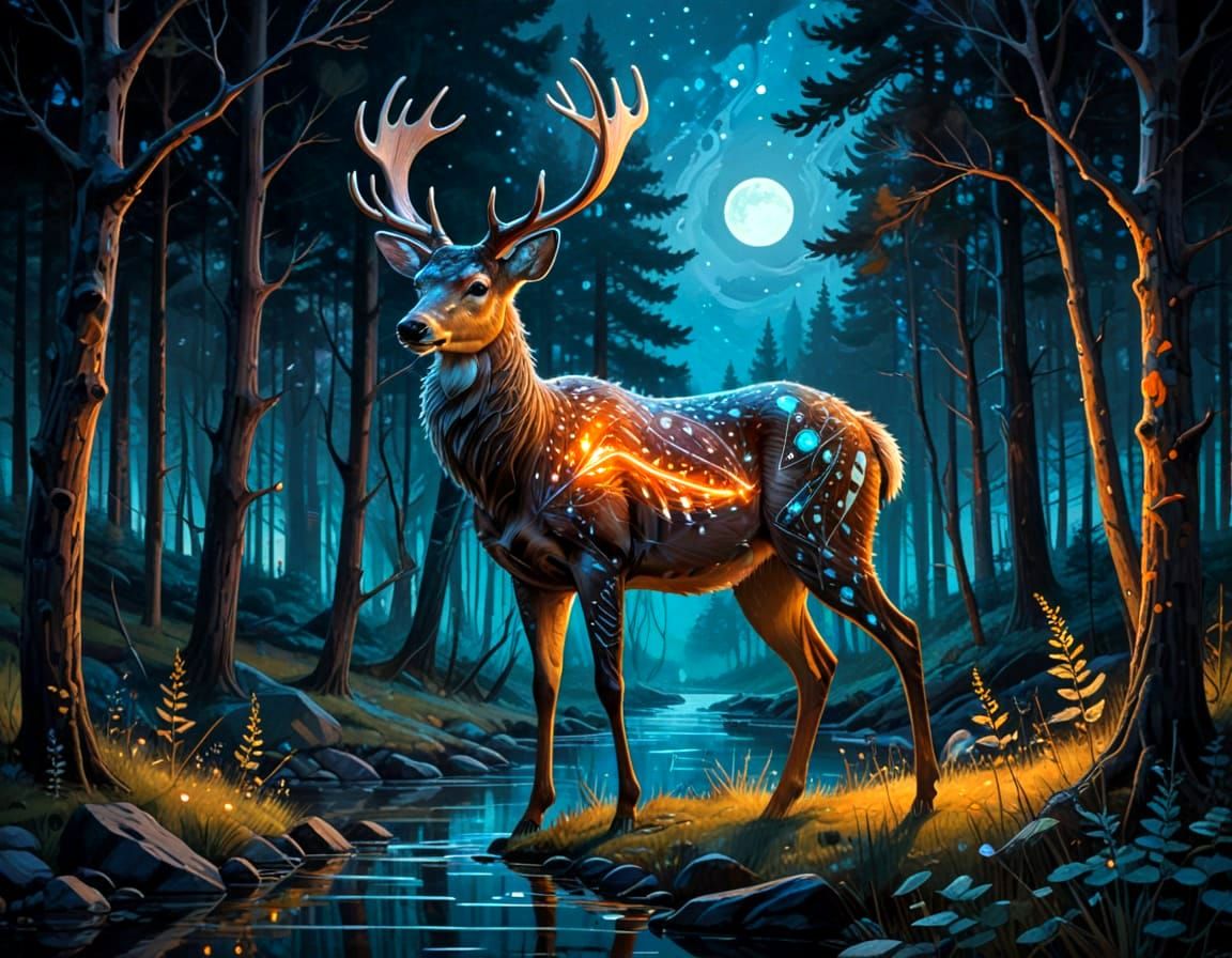 Mystical Deer: Abstract Figure in Dreamy Light