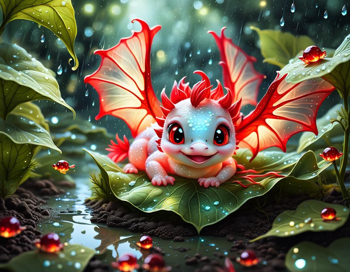 Little Fairy Dragon in the Rain 2