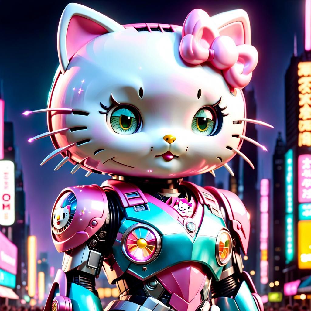 Hello Kitty Transformer Portrait in Pastel Colors
