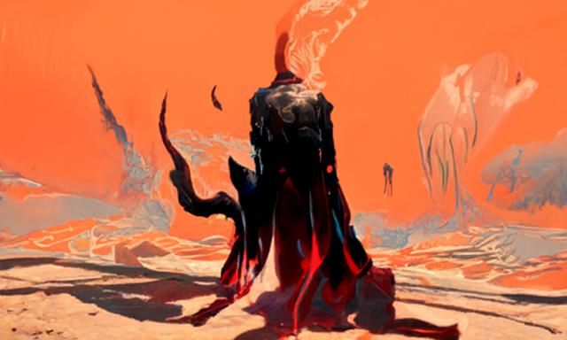 Surreal Candyland Landscape in Gouache Swirls