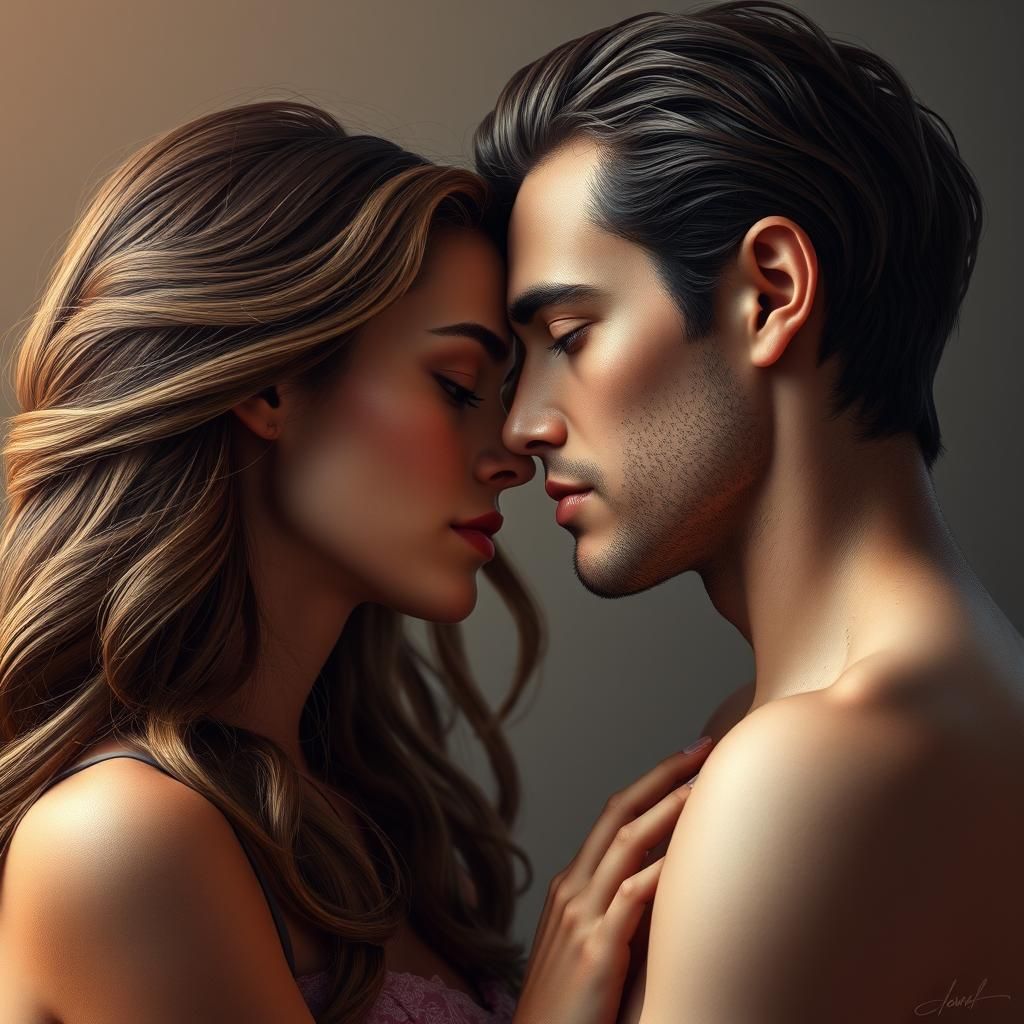 Warm Forehead Kiss Portrait in Unreal Engine 5 Style