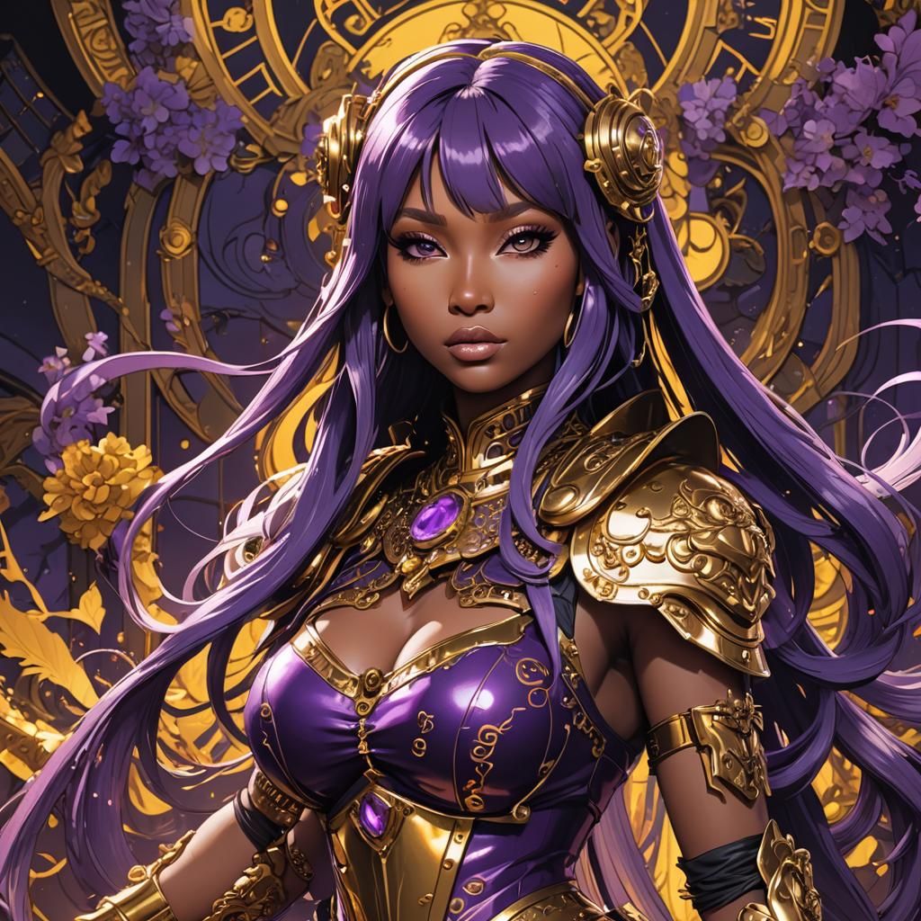 Nicki Minaj as Manga Anime Girl, Dark Fantasy Art