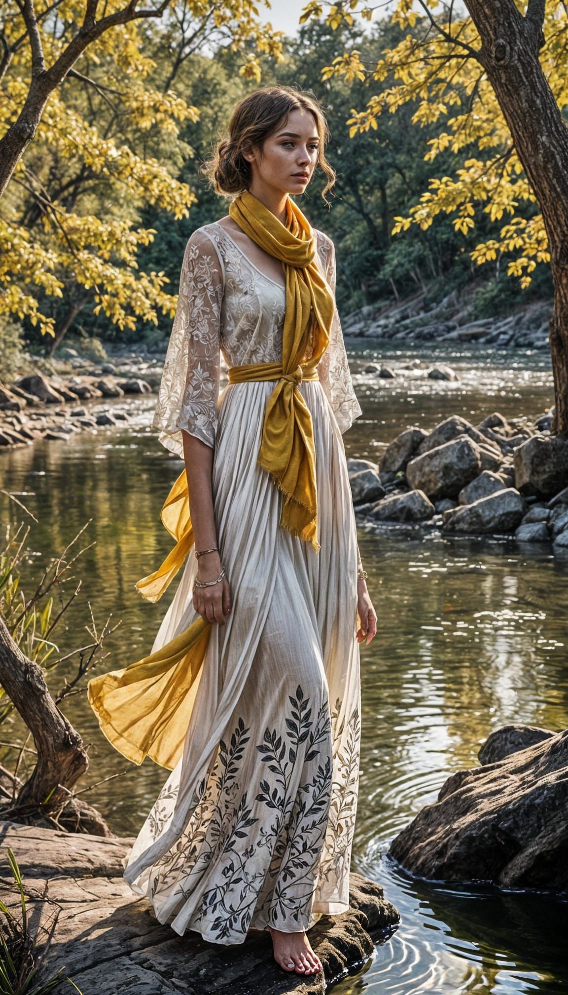 Hyperrealistic Portrait of Woman with Ink Linework