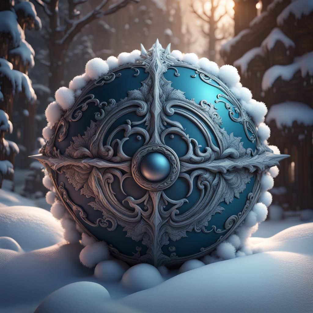 Detailed Snowball Decoration in Fantasy Concept Art