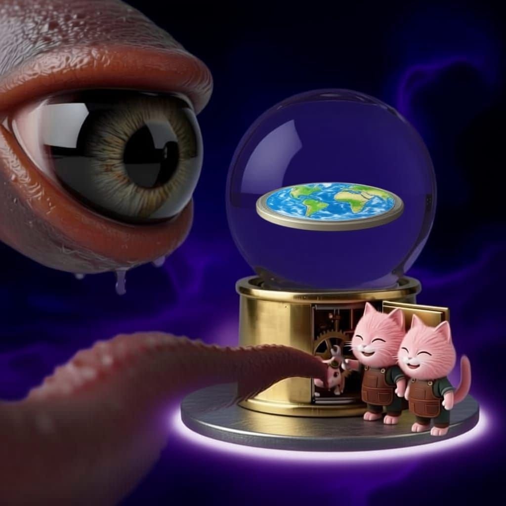 Flat Earth Disc Inside Snow Globe