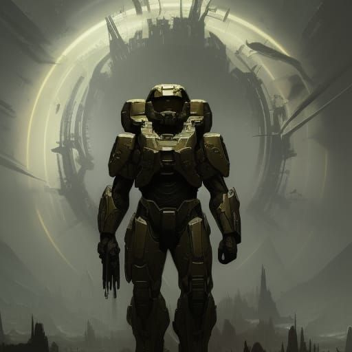 Dark Fantasy Halo Concept Art in 8K Resolution