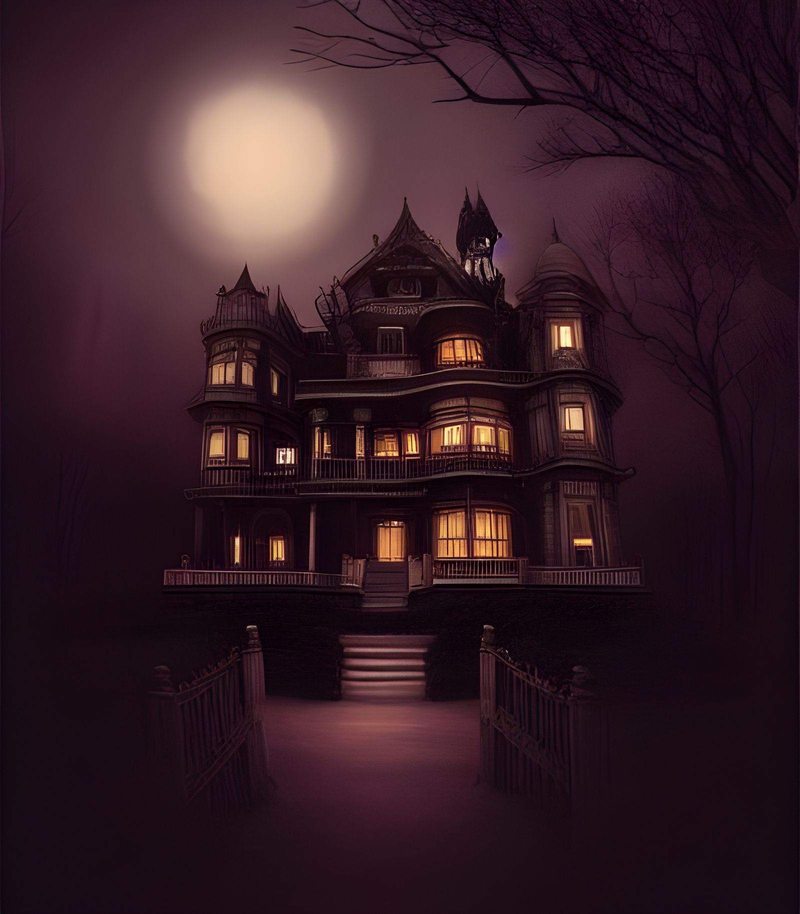 Eerie Victorian Palace Horror: Studio Ghibli Style