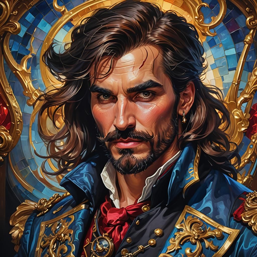 Captain Hook Portrait in Fauvist Baroque Style