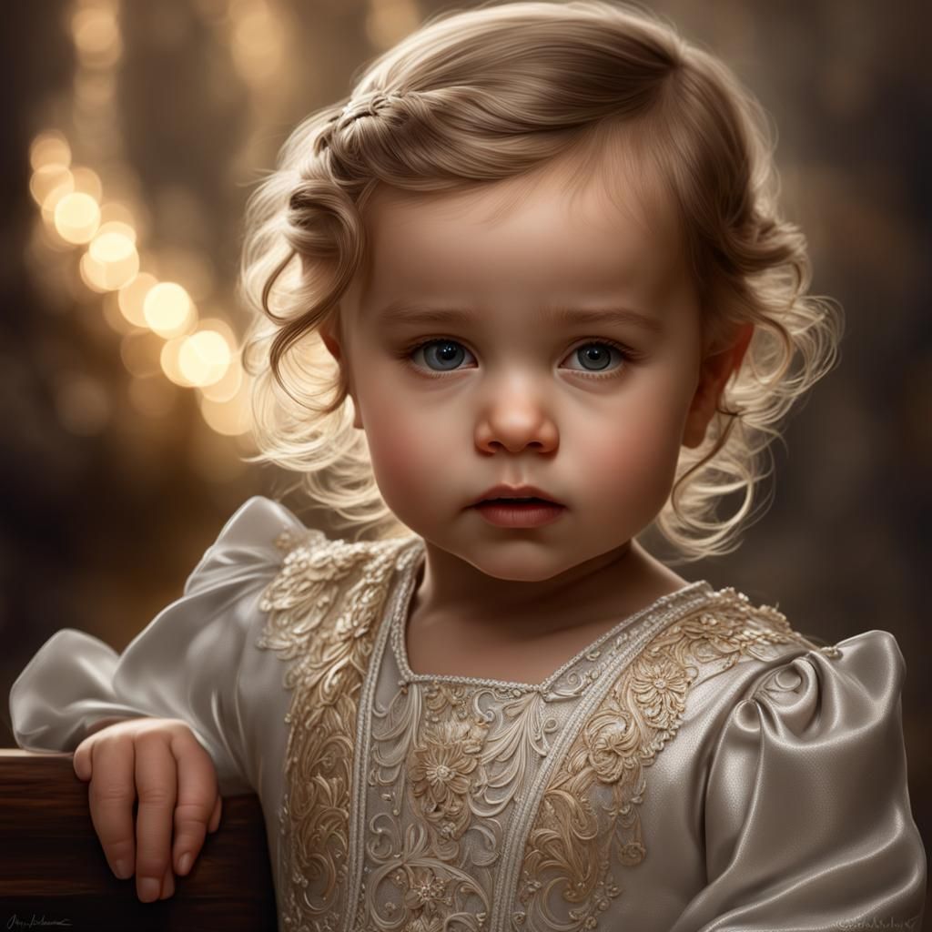 Baby Girl Portrait in Hyperdetailed Matte Photography