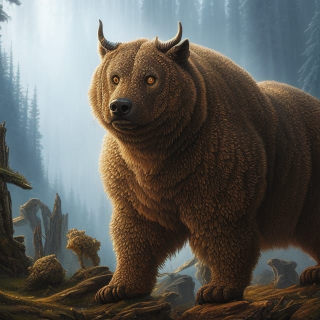 Mechanical Bear Portrait in Detailed 3D Render