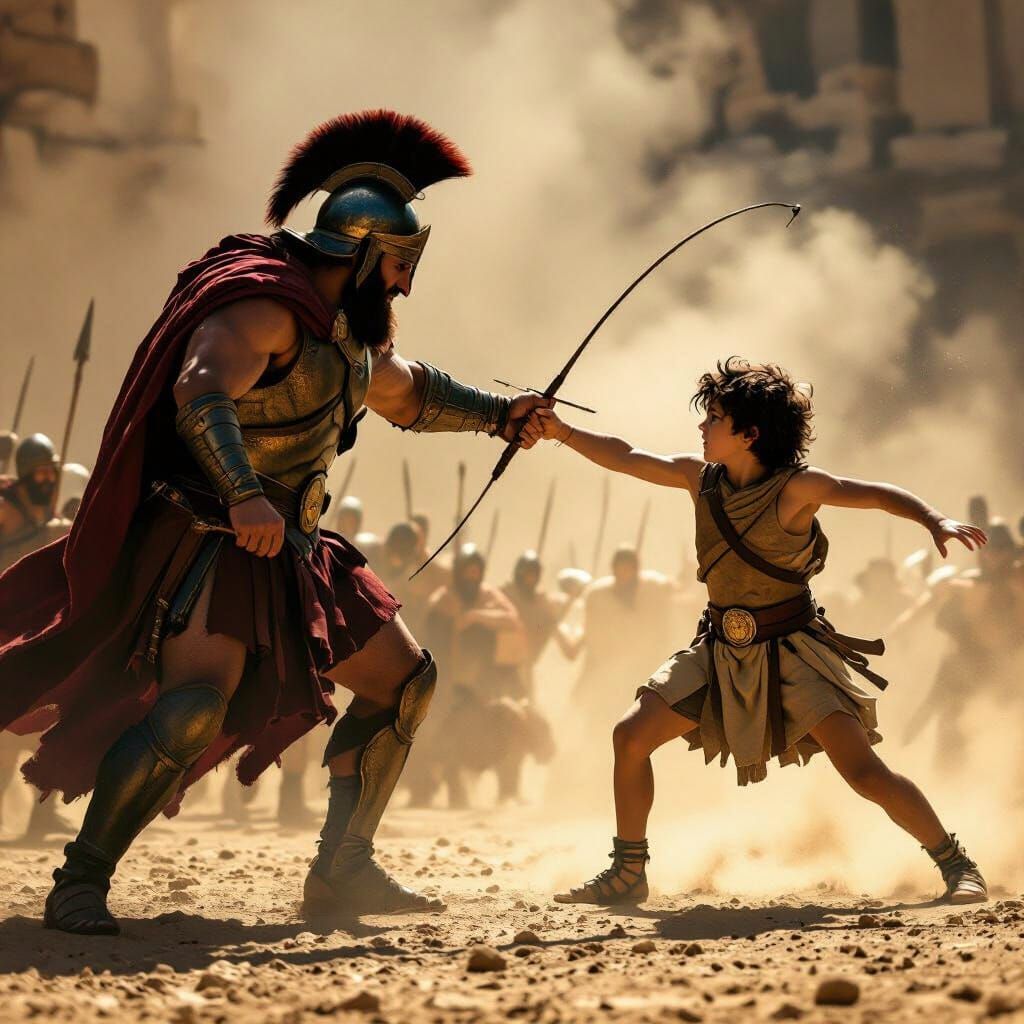 David's Sling vs Goliath Cinematic Battle