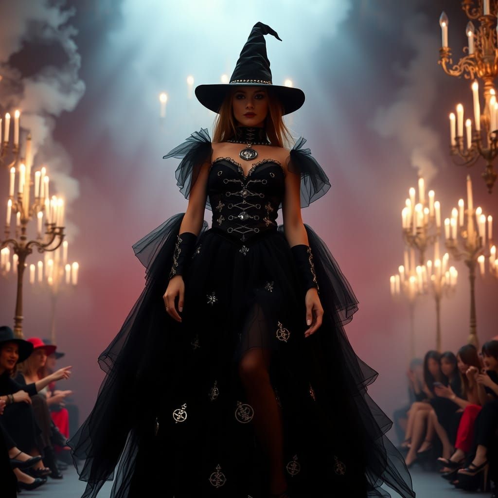 Mystical Woman on Halloween Fashion Runway