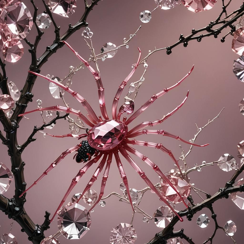 Elegant Crystal Spider on Gemstone Branch in Luxe Chrome