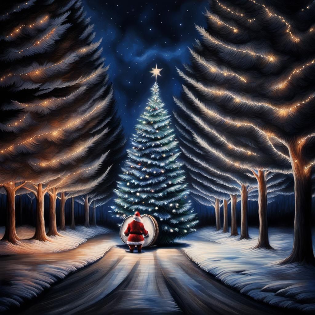 Santa Claus's Christmas Drum Solo in Charcoal