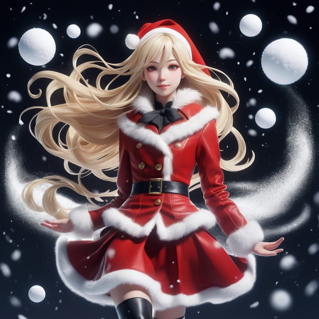 Charming Winter Goddess with Flawless Blonde Hair and Vibran...