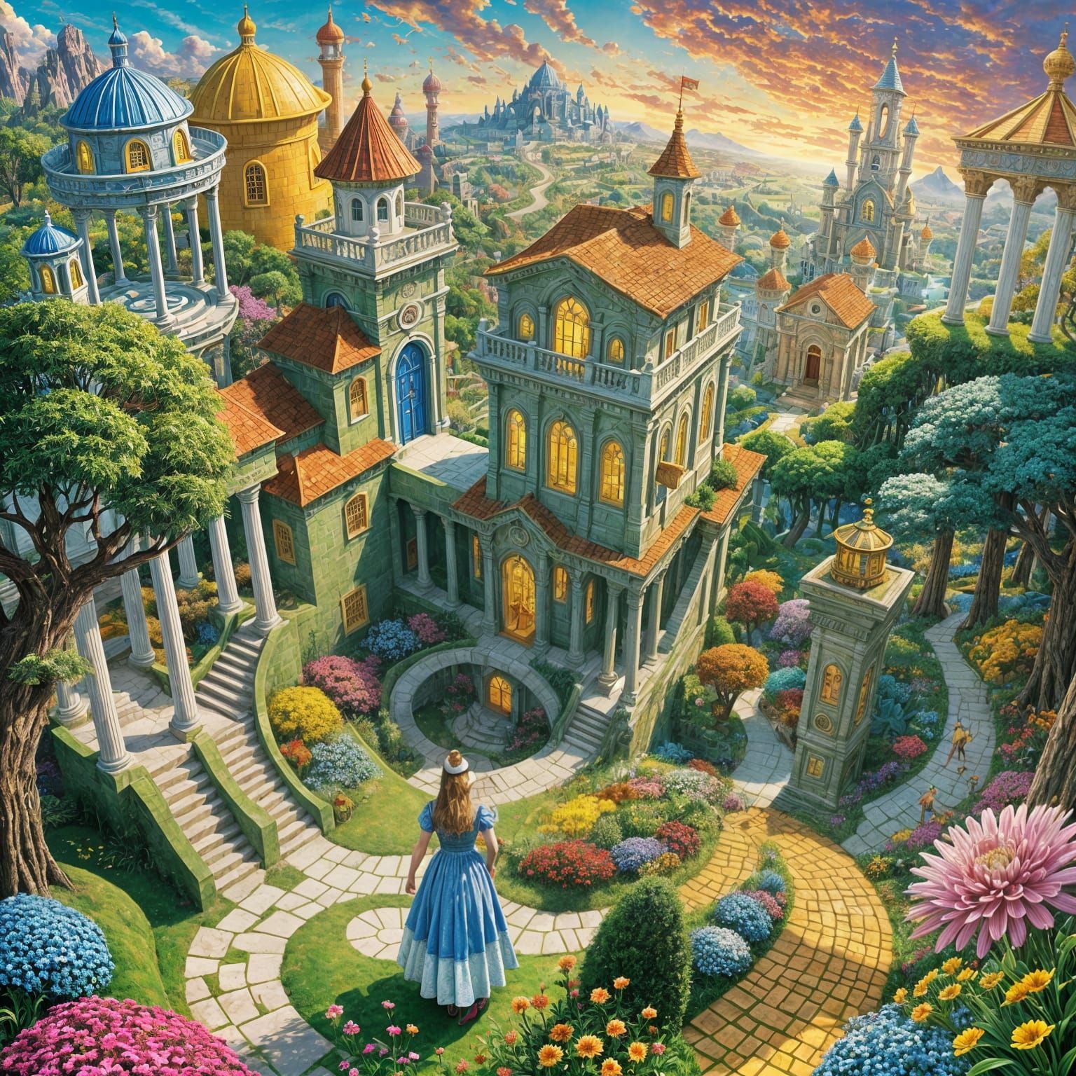 Heavenly Crystal Garden Labyrinth: A Fantasy Artscape
