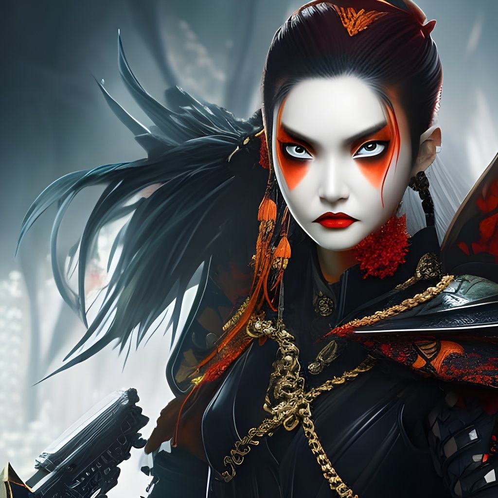 Skeleton Shark Demon Warrior in Jewel Armor