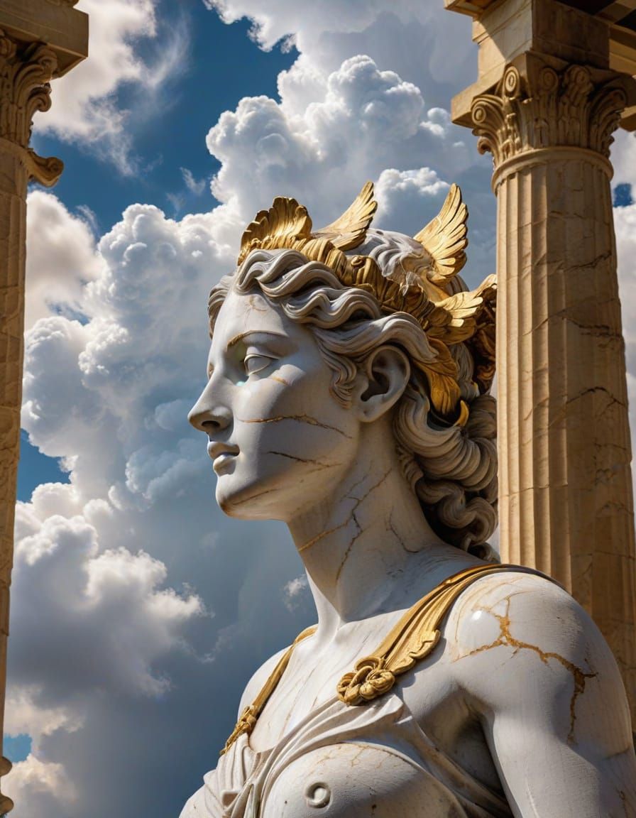 Nephele's Enigmatic Face in Ancient Greek Temple