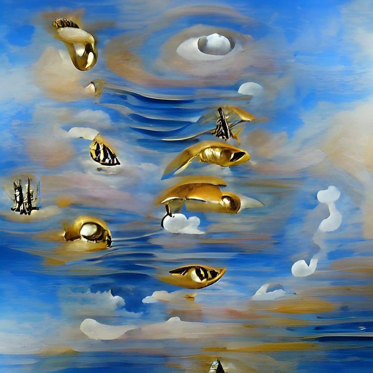 Golden Fish Leaps from Water