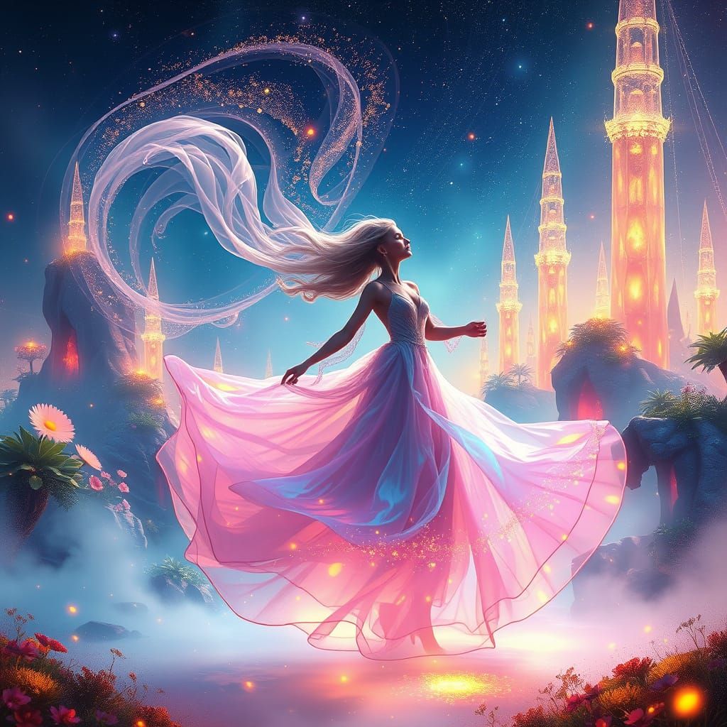 Ethereal Beauty in Whimsical, Dreamlike Landscape