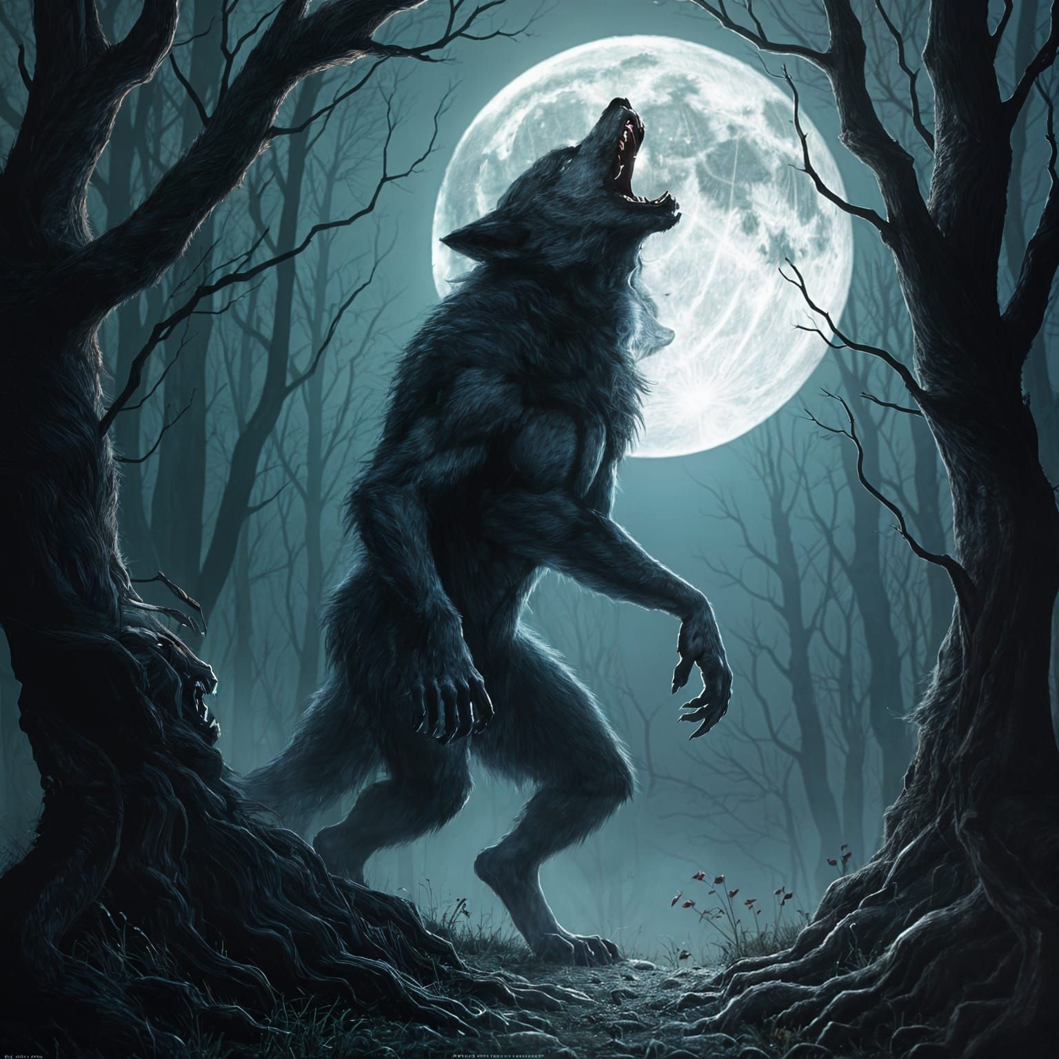 Werewolf Transformation Howling at the Moon